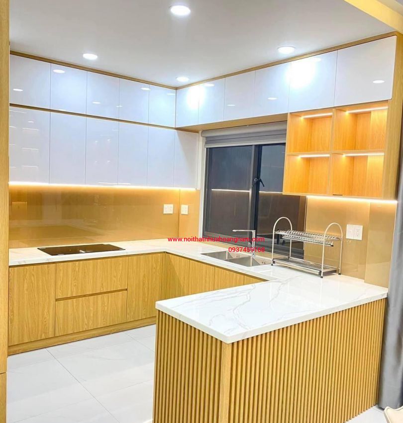 Thi công tủ bếp nhựa tại bình dương - TB006